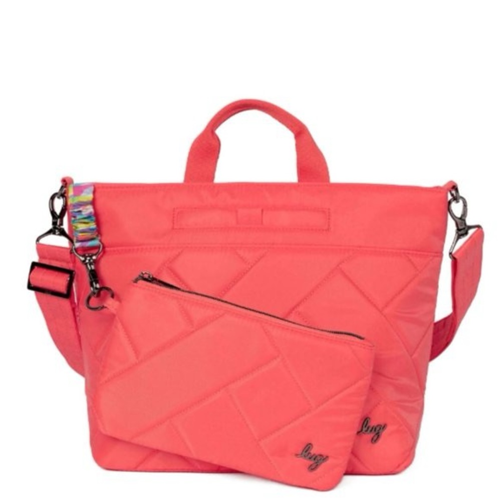 Lug Tenor 2pc Crossbody Pouch Set Bag Fruit Punch Coral Organizer Travel